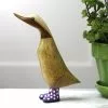 Dcuk Wooden Duck With Purple Welly Boots, Medium New! 1 Dcuk Wooden Duck With Purple Welly Boots, Medium New!