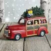 The Holiday Barn Christmas Music Boxes Woody Station Wagon With Santa Music Box